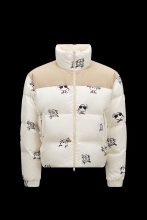 Chaquetas De Plumas Cortas Moncler Helvetios Hombre Blancas Rosas | OLHD-10768