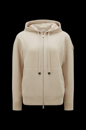 Sudadera con Capucha Moncler Cashmere Blend Mujer Marrones Beige | PXLO-38560