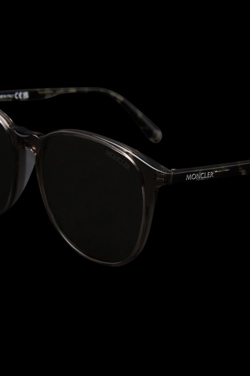 Gafas de Sol Moncler Luminaire Round Mujer Negras | RUBJ-19670