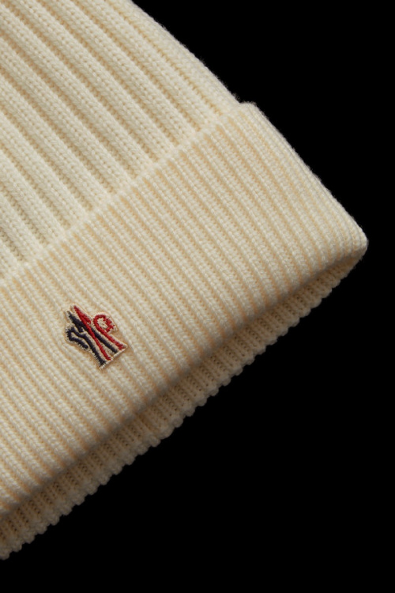 Gorro Moncler Acanalado Knit Lana Hombre Blancas | URID-96185