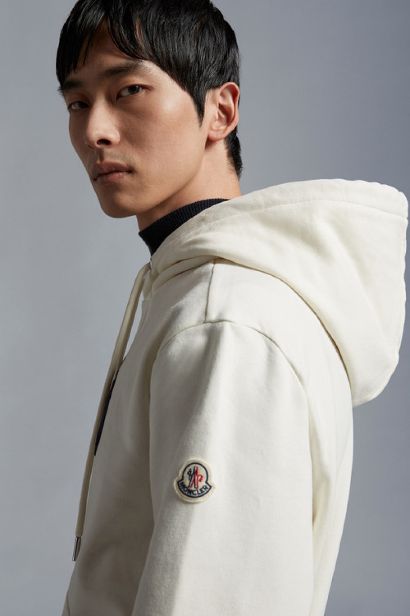 Sudadera con Capucha Moncler Embroidered Fleece Hombre Blancas | YOCS-56041