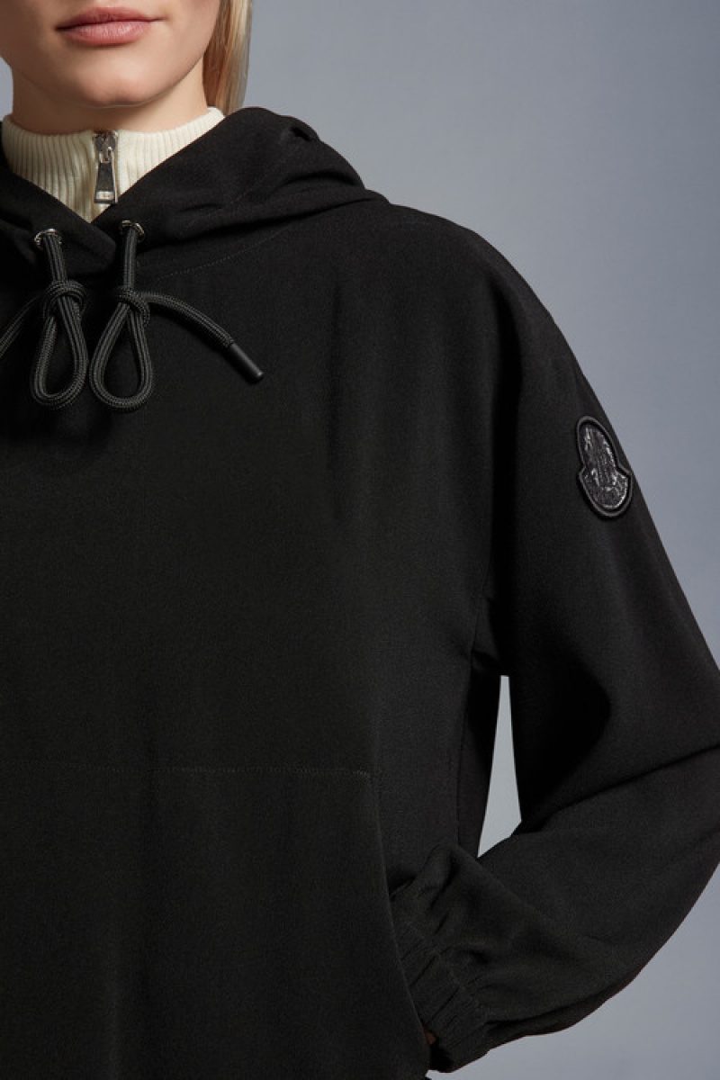 Sudadera con Capucha Moncler Satin Mujer Negras | FRWE-73529