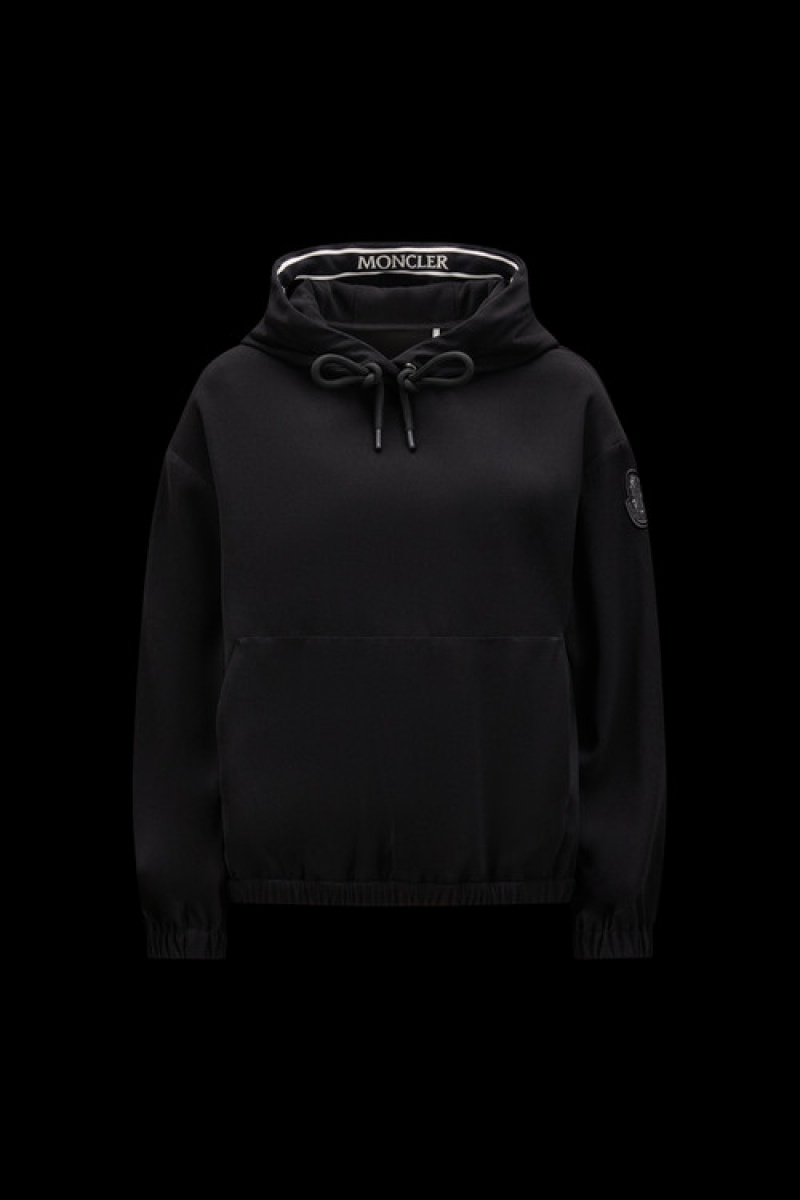 Sudadera con Capucha Moncler Satin Mujer Negras | FRWE-73529