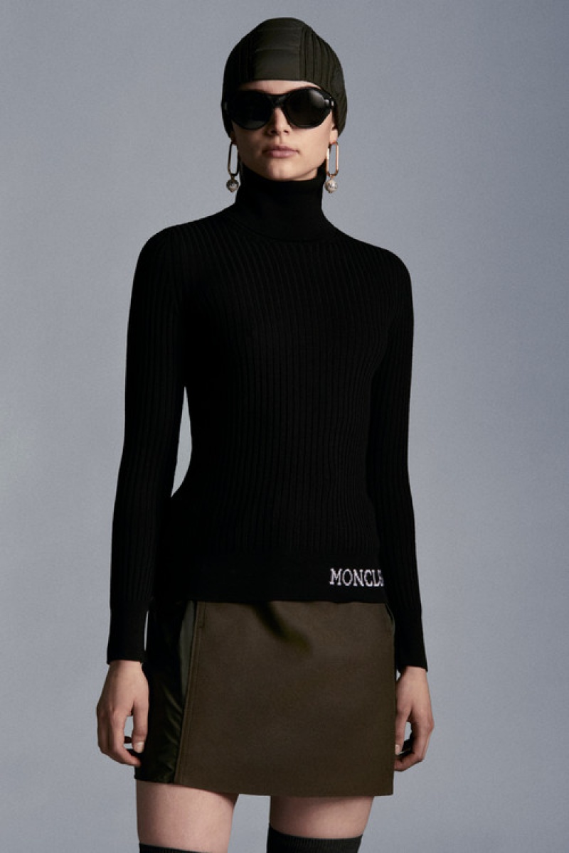 Suéteres Moncler Lana Turtleneck Mujer Negras | AUHS-61498