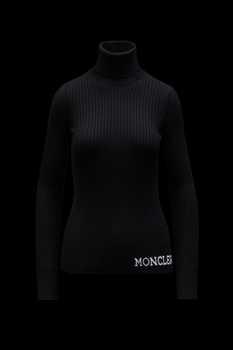 Suéteres Moncler Lana Turtleneck Mujer Negras | AUHS-61498